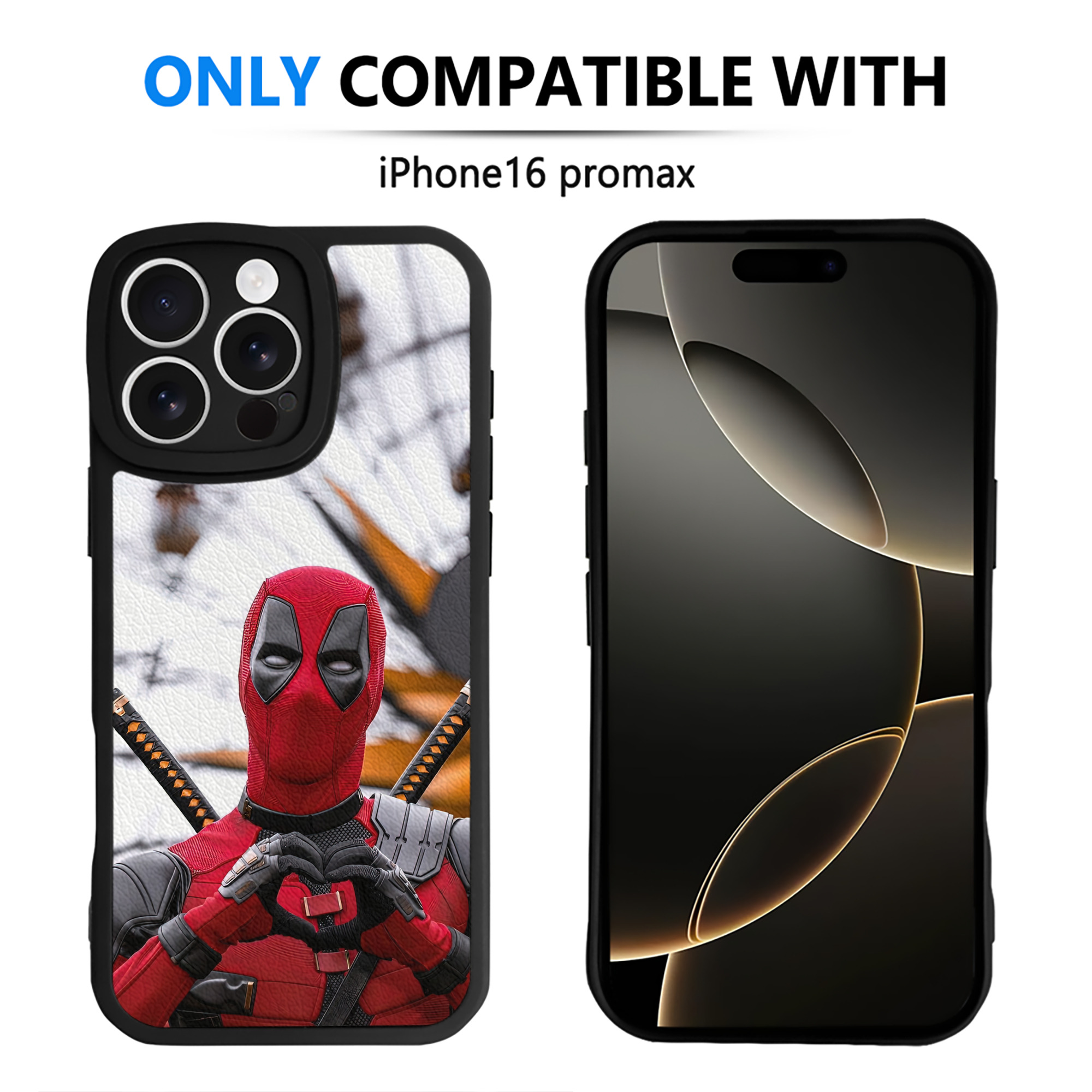 （画像用） Deadpool デッドプール 【iPhone 16シリーズ対応】シリコンスマホケース（レザー調） 材質：シリコン